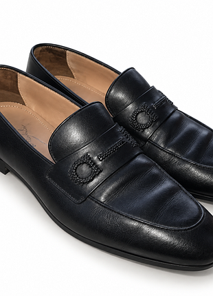 Оригинальные лоферы salvatore ferragamo leather gancini (11 us /45)