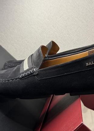 Мокасини чоловічі шкіряні bally driving shoes (made in italy) 44 розмір, замша, комплект. преміум бренд.