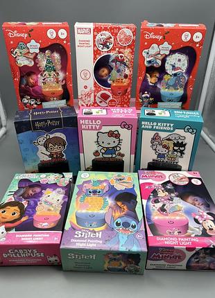 Led-ночники с алмазной мозаикой (diamond painting night light) стэчь, габби, гарри поттер, хелллоу котти, минный мауз