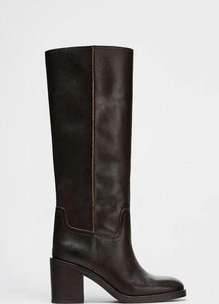 Zara кожаные сапоги 2