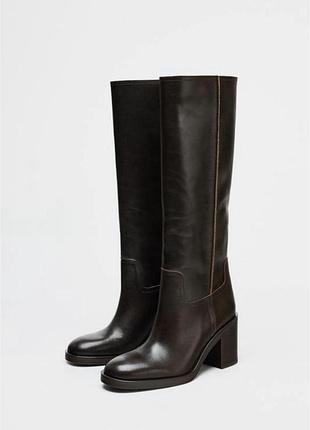 Zara кожаные сапоги 4