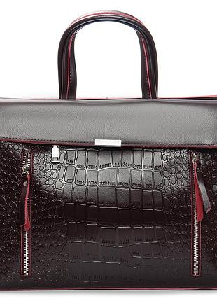 Podium сумка женская классическая кожа alex rai 5052 bordo croco
