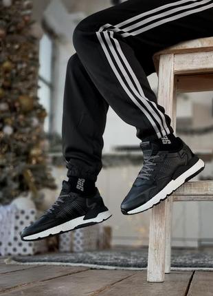 Мужские кроссовки adidas nite jogger black/white1 фото