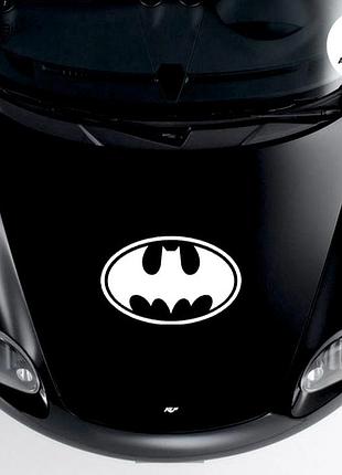 Наліпка на авто машину логотип batman, 50х32 см біла