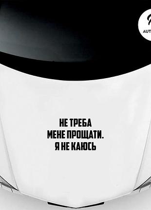Наліпка на авто машину не треба мене прощати, я не каюсь, 40х22 см чорна