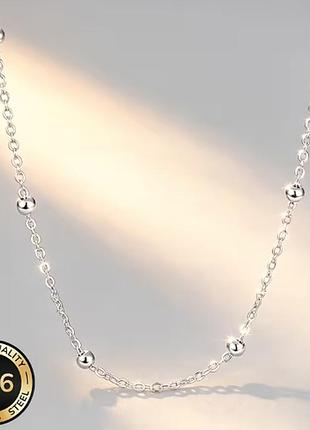 Ланцюжок з кульками медична сталь, сріблястий. xuping ttm stainless steel довжина 45+5 см.