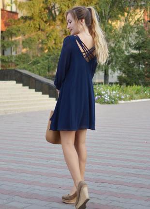 Темно-синє легке плаття оверсайз new look2 фото