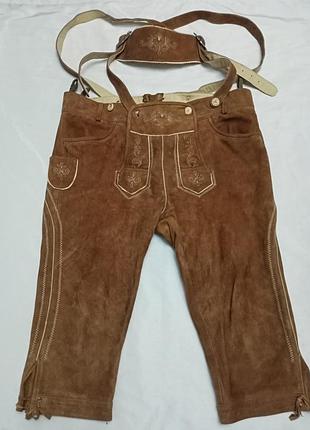 Автентичні баварські шкіряні штани ледергозен (lederhosen) з підтяжками