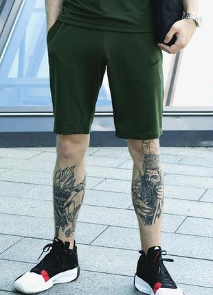 Летние мужские nike шорты трикотажные хаки s-3xl