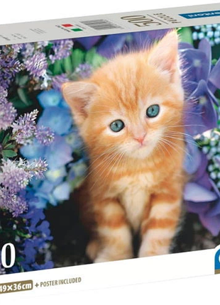 Пазлы clementoni рудочкий котенок среди цветов 500 элементов 35585