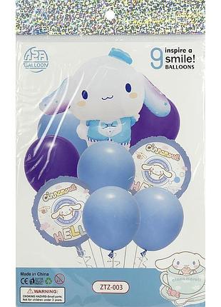 Набір повітряних кульок для фотозони сіннаморолл cinnamoroll ztz-003 9 шт дитячі кульки на день народження sanrio