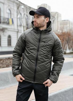 Хаки демисезонная куртка nike motion s-5xl