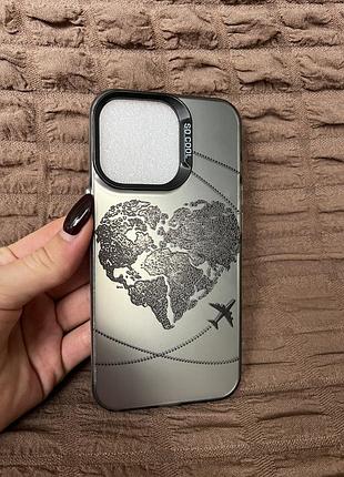 Чохол для iphone 13 pro з принтом серця та літака
