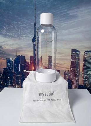 Пляшка для газування води бренду mysoda, виготовлена з безпечного пластику (pet, без вмісту бісфенолу-a — bpa free).