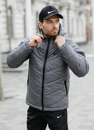 Серая мужская куртка nike демисезонная s-5xl