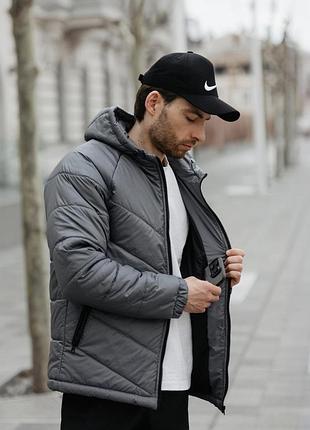 Куртка nike мужская демисезонная серая s-5xl
