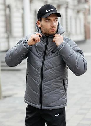 Мужская куртка серая демисезонная nike s-5xl