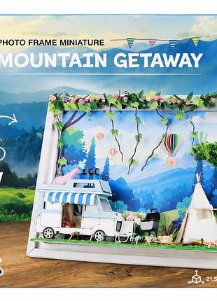 Набір мініатюра у фоторамці diy crafts&co mountain getaway, з led-підсвічуванням, 21,5 × 17 × 4,5 см