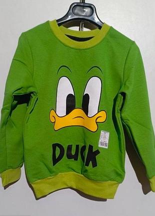 Кофта дитяча зелена з принтом duck