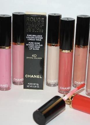 12шт блиск для губ chanel rouge allure extrait de gloss 4d crystal collagen
