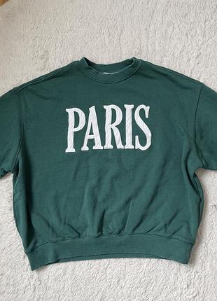 Жіночий світшот reserved оверсайз із написом paris