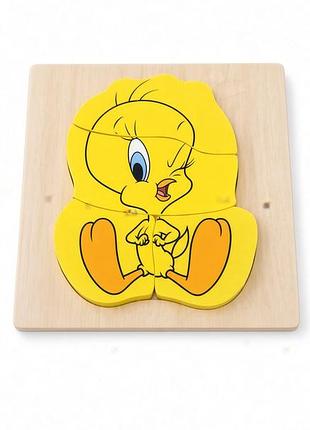 Деревянный пазл playtive junior looney tunes твити (tweety), развивающая головоломка для детей 3+