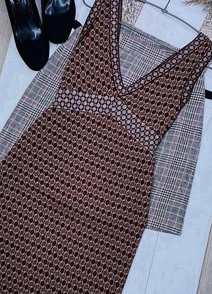 Нова в’язана сукня zara m осіння сукня трапеція коротке плаття в геометричний принт