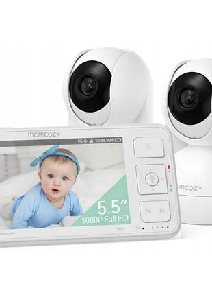 Видеоняня momcozy bm03 на 2 камеры — 5.5" full hd 1080p / 5800 mah / до 500 м