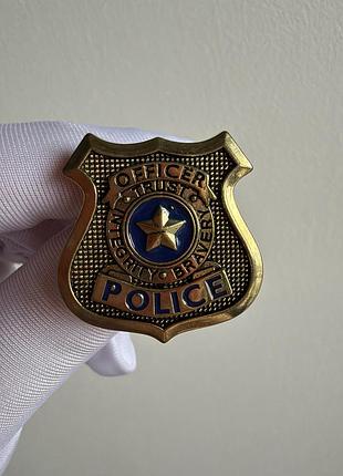 Пін значок металевий брошка «поліцейський жетон police officer» — золота емблема зі зіркою