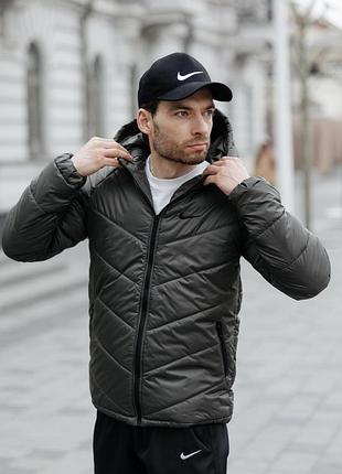 S-5xl хаки куртка демисезонная nike motion