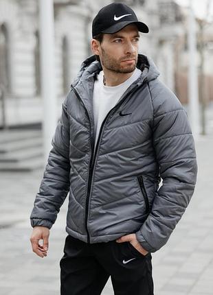 Nike мужская серая куртка демисезонная s-5xl