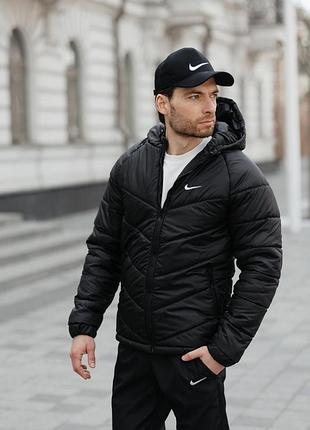 Черная мужская куртка nike motion s-4xl демисезон
