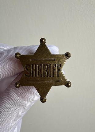 Пін значок металевий брошка  «sheriff» — зірка шерифа у вінтажному стилі