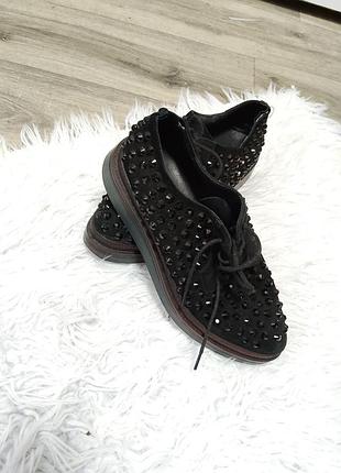 Крутые кожаные туфли givenchy italy на шнуровке размер 38, стелька 24,5 см