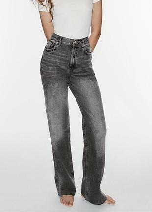Джинсы trf wide leg с высокой посадкой