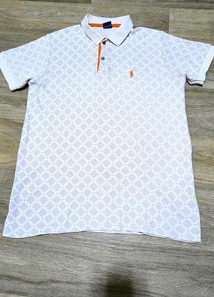 Мужская брендовая футболка поло polo ralph lauren , размер l-xl .