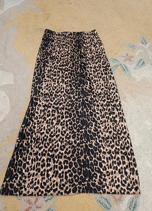Длинная юбка макси zara леопард