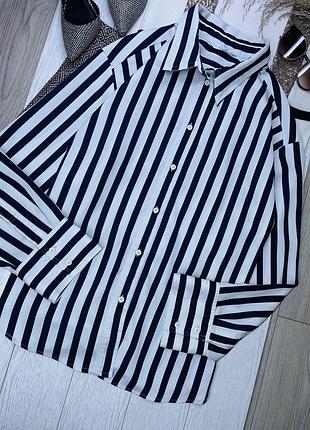 Сатинова сорочка h&m xl oversize смугаста сорочка подовжена жіноча сорочка атласна оверсайз