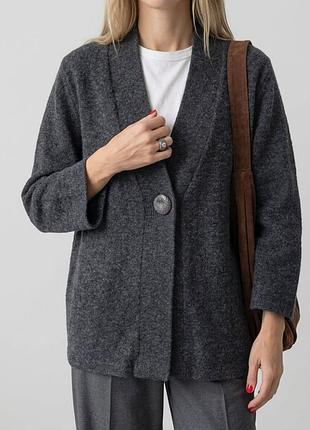 Уютный винтажный шерстяной кардиган tweeds с ангорой в стиле cos