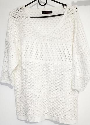 Ажурный белый джемпер, размер u9 18 (xl / 2xl)