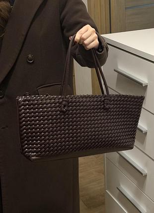 Сумка жіноча bottega veneta плетена бордова