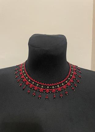 Кольє і намиста для жінок, бісер, червоний і чорний