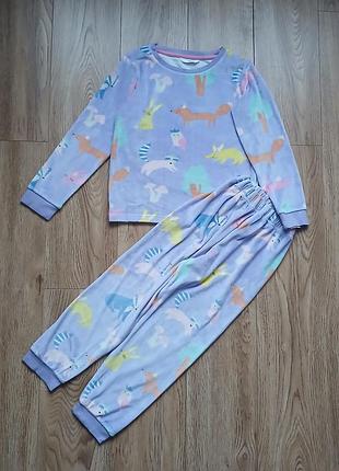 Пижама, пижамка велюровая m&amp;s 6-7р. 122см. идеальное состояние.