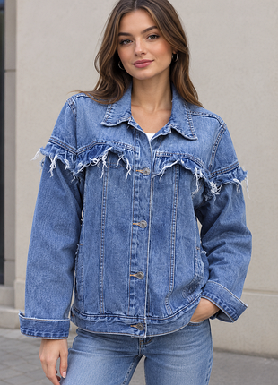 Жіноча джинсова куртка river island, блакитна