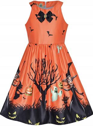 Сукня карнавальна яскраво-помаранчева на геловін  halloween модель бренду sunny fashion