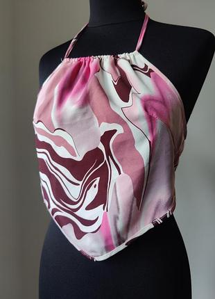 Топ - на завязках 34 розмір(one size )shein в рожевих відтінках з поліестеру