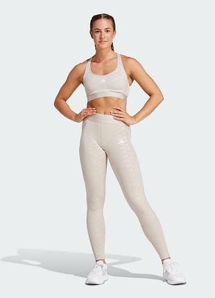 Жіночий спортивний костюм adidas з легінсами та топом, бежевий