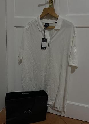 Чоловіче поло armani exchange біле 2