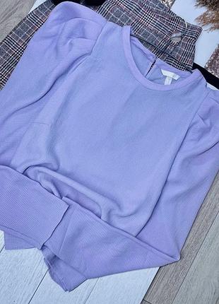 Нова лавандова блуза h&m xl пряма блуза з об’ємними рукавами