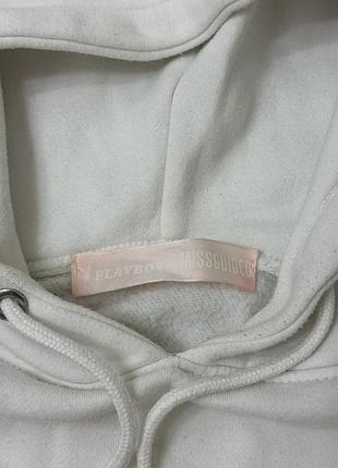 Худі playboy x missguided біле з логотипом 6